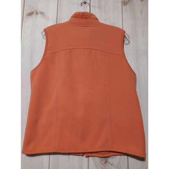 Coldwater Creek Vest Ladies Medium Orange Plush - Picture 2 of 7